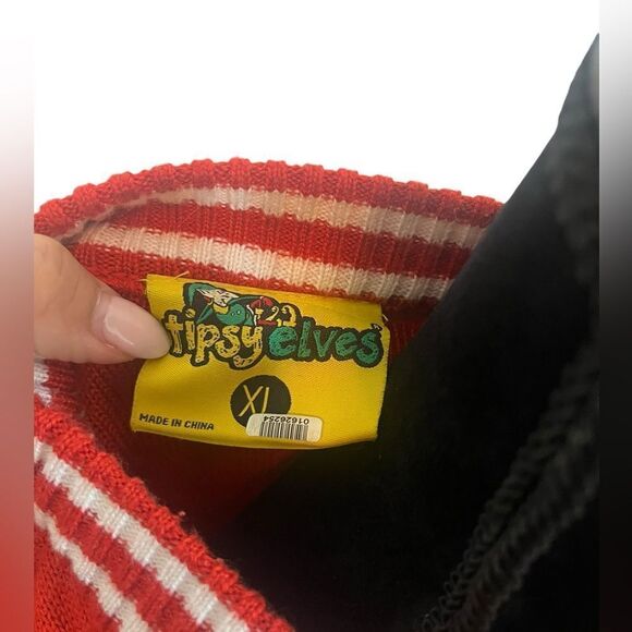 TIPSY ELVES MENS RED RUDOLPH UGLY CHRISTMAS SWEATER FESTIVE HOLIDAY SIZE XL - Picture 10 of 10